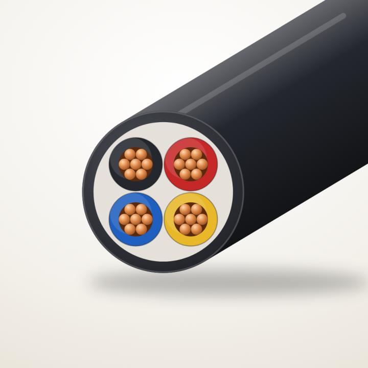 Skyline 4-Core 6 mm² Power Cable Black